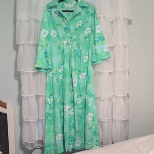 Vintage Groovy Green And Blue Maxi Volup Friendly!